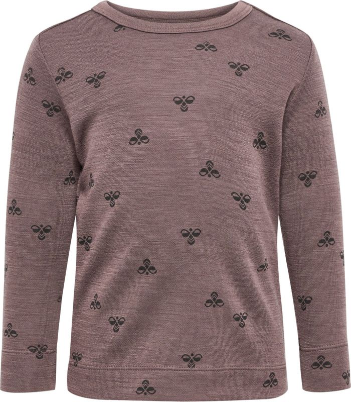 Hummel - Shirt - Mauve/Zwart - Lange Mouw - Normale Pasvorm