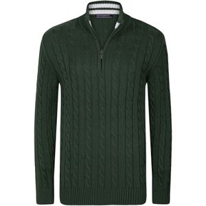 Felix Hardy - Kabelgebreide Trui - Groen - 100% Katoen - Heren