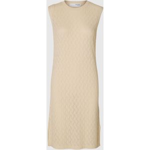 SELECTED Gebreide jurk  beige