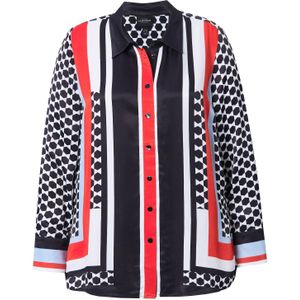 Ulla Popken Blouse  navy / lichtblauw / knalrood / wit