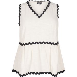 Zizzi Blouse 'MCINNA'  ecru / zwart