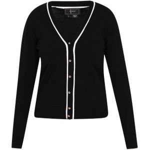 faina Gebreid vest  zwart / wit