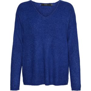 Blauwe Trui Katoenen Gebreide Trui Dames Gebreide Trui Van Wolmix