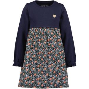 BLUE SEVEN Jurk  nachtblauw / donkergroen / rood