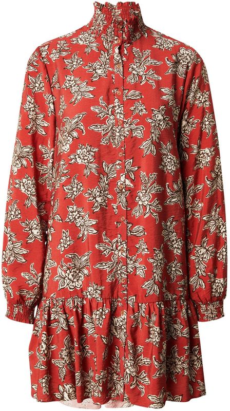 Pepe Jeans - Paloma - Jurk - Bruin - Viscose - Lange Mouwen