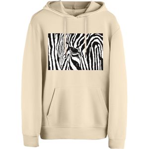 Cotton Prime Sweatshirt 'Black & White Zebra Eye'  beige / zwart / wit