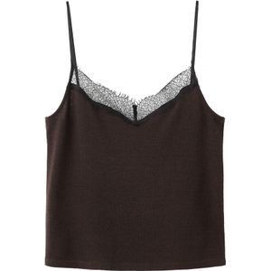 MANGO Top 'VERONA'  chocoladebruin / zwart