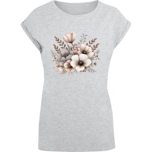 F4NT4STIC Shirt 'Blumenstrauß Boho'  bruin / grijs / wit