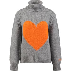 Key Largo Trui 'Warm'  grijs gemêleerd / lichtoranje