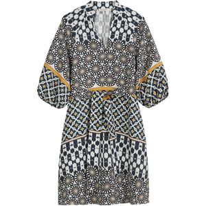 Marc O'Polo - Jurk - Marine - Raglanmouwen - Korte Lengte - Getailleerd