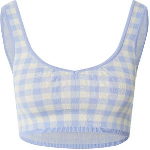 EDITED Gebreide top 'Palina'  lichtblauw / natuurwit