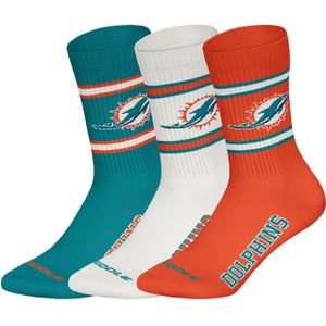 Huddle Sokken ' NFL Miami Dolphins Crew '  blauw / turquoise / oranje / wit