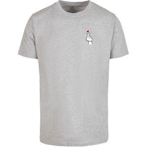 Mister Tee Shirt 'Love Sign 2.0'  grijs gemêleerd / rood / zwart / wit