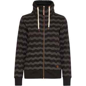 Oxmo Gebreid vest 'Vanta'  zwart / wit