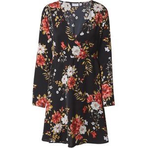 VILA Jurk 'BLUME'  lichtgroen / lichtrood / zwart / wit