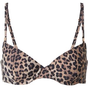 Hunkemöller Bikinitop 'Animalia'  bruin / brokaat / zwart
