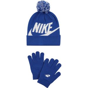 Nike - Swoosh Pom Set - Blauw - Muts en Handschoenen