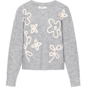 IZIA Trui  lichtgrijs / wit