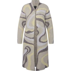 Ulla Popken Gebreid vest  greige / donkergrijs / lichtgroen / sering