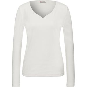 Street One Dames Shirt met hartvormige halslijn in Wit, in size: 34