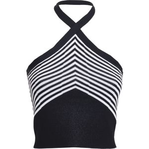 Influencer Top  zwart / wit