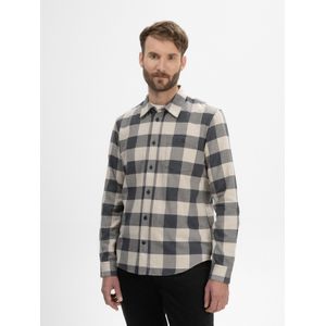 MELA Overhemd 'Sahel'  lichtbeige / grijs / antraciet