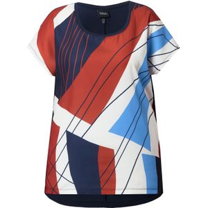 Ulla Popken Shirt  marine / hemelsblauw / oranje / wit