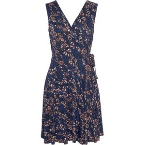 Wikkeljurk - Blauw/Rosé - All-over Print - V-hals - Mouwloos