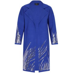 faina Gebreid vest  royal blue/koningsblauw / zilver