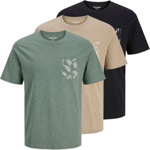 JACK & JONES Shirt 'JJRox'  beige / groen / zwart