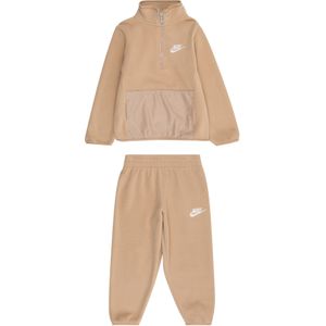 Nike - Sportswear Joggingpak - Cappuccino - Fleece - Halve Rits