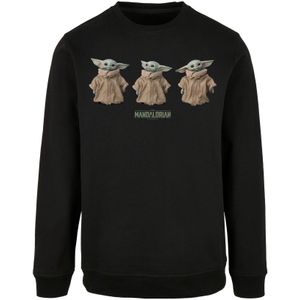 F4NT4STIC Sweatshirt 'Star Wars The Mandalorian The Child Poses'  lichtbruin / groen / zwart