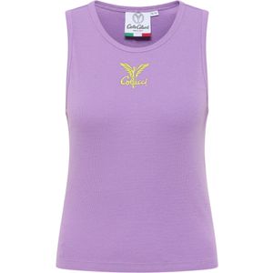 Carlo Colucci Gebreide top  goud / lila