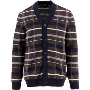 Barbour Gebreid vest 'Kane'  marine / bruin / grijs / wit