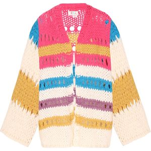IZIA Gebreid vest 'Boho'  azuur / lila / pink / offwhite