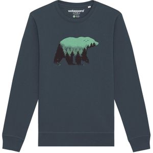 Watapparel Sweatshirt ' Waldbär '  antraciet / groen / zwart