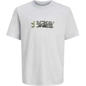 Jack & Jones Junior Shirt 'JCOSAGO'  grijs / lichtgrijs / olijfgroen