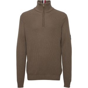 FQ1924 Trui 'Kyle'  blauw / bruin gemêleerd / rood / zwart / wit