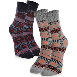Crea Socks Sokken 'Winter'  marine / grijs / oranje / rood