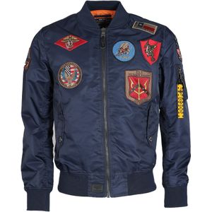 TOP GUN Tussenjas 'TG2024001'  blauw / navy / geel / rood