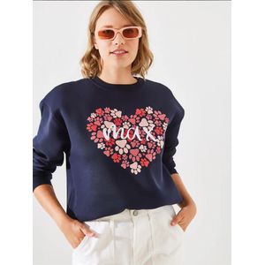 Bianco Lucci Sweatshirt  marine / lichtrood / wit