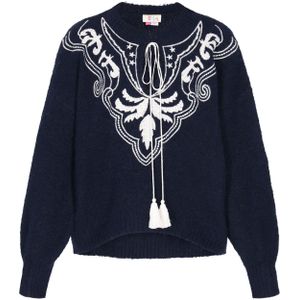 IZIA Trui  navy / wit