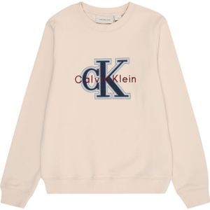 Calvin Klein Jeans Sweatshirt 'Festive'  lichtbeige / marine / rood / wit