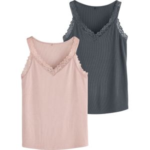 Next Onderhemd  navy / pastelroze