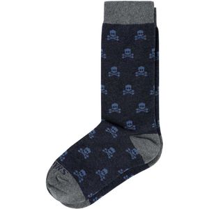 Scalpers Sokken 'Skull'  blauw / navy / grijs