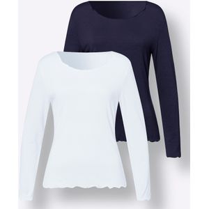 Longsleeve - Marine - 95% Viscose, 5% Elastaan