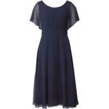 Vera Mont - Cocktailjurk - Blauw - Chiffon - Korte Mouwen