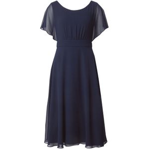 Vera Mont - Cocktailjurk - Blauw - Chiffon - Korte Mouwen