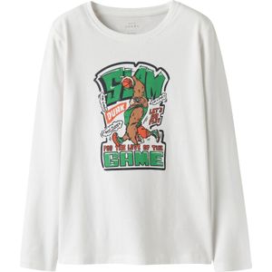 NAME IT Shirt 'NKMVUX'  bruin / grasgroen / donkeroranje / wit