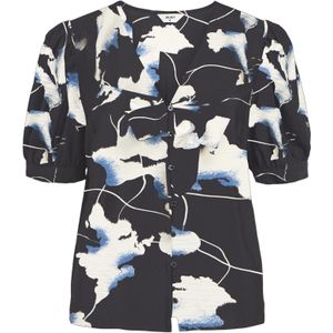 OBJECT Blouse 'OBJJacira'  saffier / zwart / wit